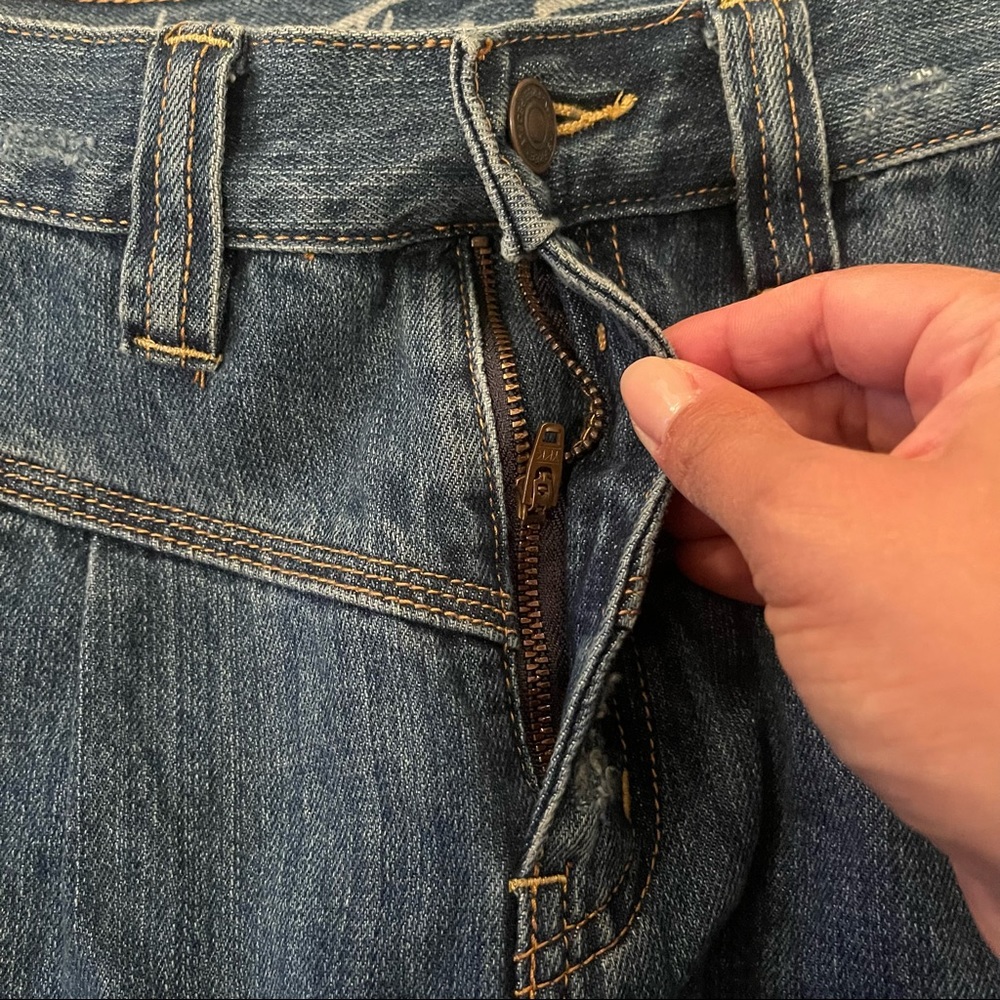NWT* Free People Blue Sidecar Denim Mini Skirt Saratoga Blue Women's Size 25 - Picture 6 of 7